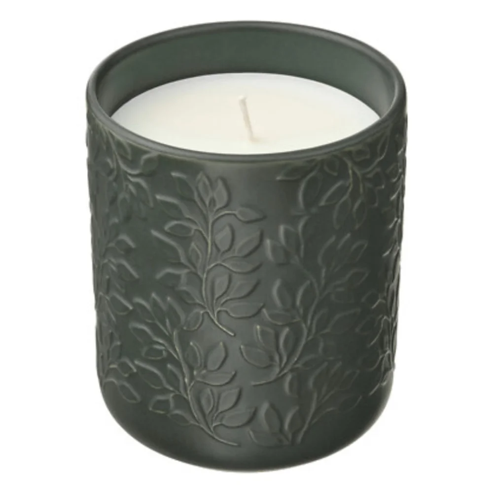 IKEA GLASBJÖRK Candle cedar vanilla In Ceramic Jar Green 45 hr Winter New